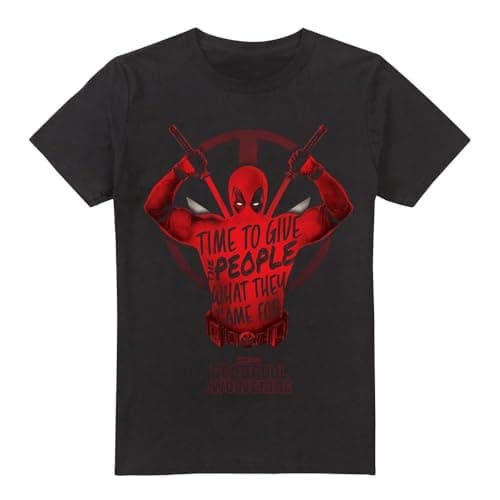 Image of Marvel Deadpool & Wolverine Give The People Deadpool Unisex T Shirt, Black, Medium