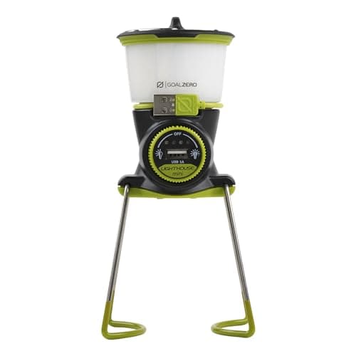 Image of GROCA Lighthouse Min Lantern and USB Power Hub Dimmable runs 500 hours on low charges LED Light Full bright 600 lumens weight 227.5g, Black