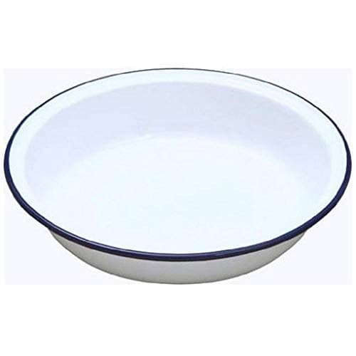 Image of Traditional Circular Round 24cm Falcon White Enamel Pie Dish (Single)