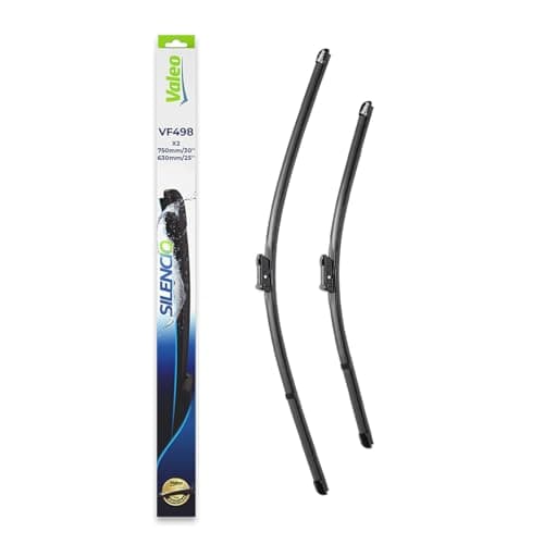 Image of VALEO Silencio Wiper - VF498 - Kit of High Performance, Superior Road Visibility, Easy Installation Original Flat Blades 750mm/630mm - Front - Set of 2 Wiper Blades - 574598