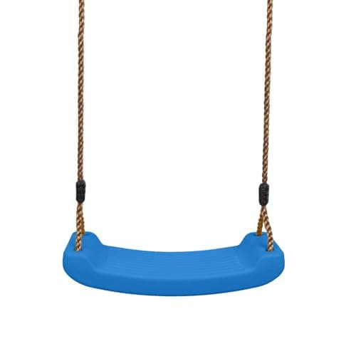 Image of Kids Outdoor Swing Seat with Strong Braided Ropes & Length Control Hinge – Heavy-Duty Playground Swing for Ages 3-10 – 100kg Capacity – Clamp Fixation (Royal Blue)