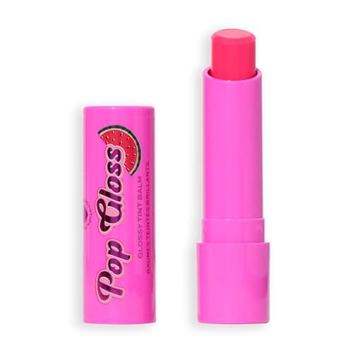 Image of I Heart Revolution Pop Gloss Balm, Hydrating Lip Balm With Glossy Finish & Hint Of Colour, Vegan & Cruelty-Free, Watermelon Pink