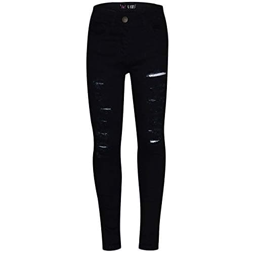 Image of A2Z 4 Kids Kids Boys Jeans Denim Ripped Comfort Stretch Skinny Pants - Jeans JN58 Jet Black 13
