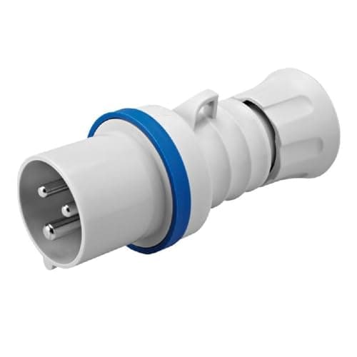 Image of Gewiss GW60015H Low Voltage Screw Wiring Straight Plug, High Performance, IP44/IP54, 6 Reference, 2P+E Pole, 200V-250V, 32 A, 50 Hz/60 Hz, Blue