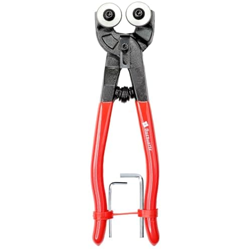 Image of Glass Tile Nippers - Heavy Duty Wheeled Glass Mosaic Nipper & Hd Ceramic Tile Nipper, Tile Cutter Pliers Soft-Grip Handle - Shapping Plier, Nipper Cutting Tools (8 Inch Wheeled Glass Mosaic Nipper)