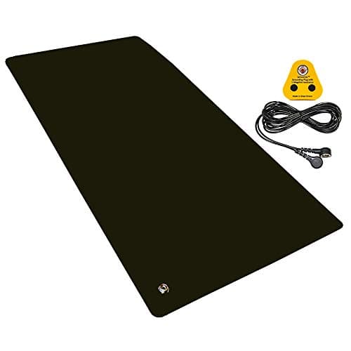 Image of NOSHOCK Anti-Static ESD Grounding Mat Kit – 300x600mm (Black) With Rounded Corners, Includes Anti Static Mat, UK Grounding Adapter, Grounding Lead (Wrist Strap Not Supplied)