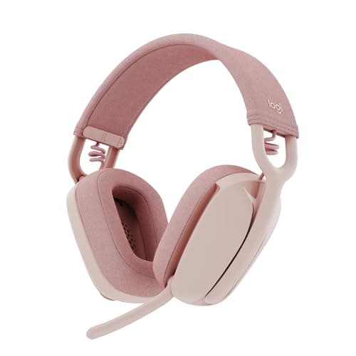 Image of Logitech Zone Vibe 100 Lightweight Wireless Over-Ear Headphones with Noise-Cancelling Microphone, Advanced Multipoint Bluetooth Headset, Works with Teams, Google Meet, Zoom, Mac/PC, Pink