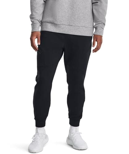 Image of Under Armour - Mens Unstoppable FLC Joggers Pants, Color Black/Black (001), Size: Small x Tall