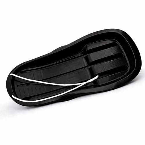 Image of simpa Alpine Racer Plastic Snow Sledge Toboggan - Heavy Duty Winter Snow Sled - Midnight Summit Black - Robust Design for Snow Fun