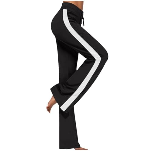 Image of Women's Plain Gym Sport Jogger Sweatpants Tracksuit Bottoms Sports Outdoor Gym Wear Casual Running Jogger Straight Wide Leg Pants Stretch Work Tracksuit Bottoms Elastic Comfort Pants Track (Black, M)