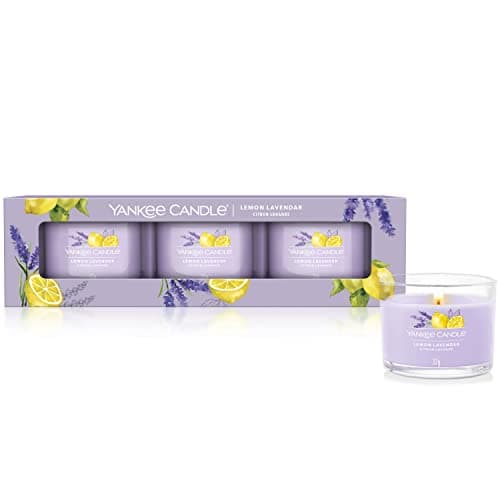 Image of Yankee Candle Scented Candles Gift Set | Lemon Lavender Filled Votive Candles | Soy Blend Wax Mix | 3 Count, Lemon Lavendar, One Size, 1686369E