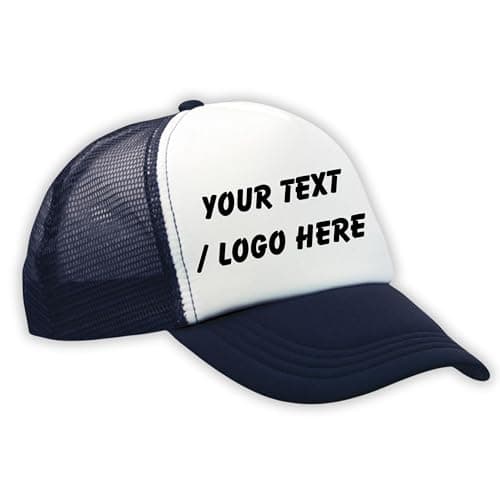 Image of SAUTE STYLES Personalized Trucker Cap with Custom Text, Picture or Logo | Workwear Baseball Cap for Men & Women | Adjustable One Size Adults Unisex Cap | 8 Colors (Multicoloured)