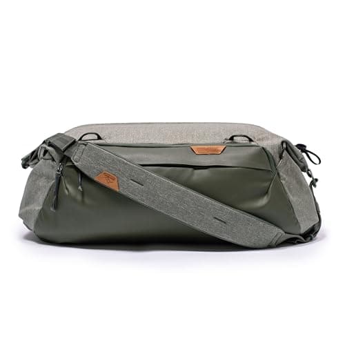 Image of Peak Design Travel Duffel 35L, Sage, Extra-Wide Single Zip Access, Weatherproof Shell, 4 External Pockets, Fits Packing Cubes & Camera Cubes, Ideal for Weekend Trips, Versatile Duffel Bag for Travel