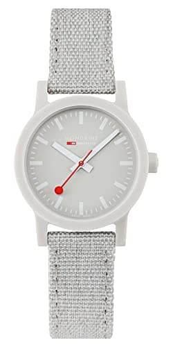 Image of Mondaine Essence Grey Mens Analogue Quartz Watch with Nylon Bracelet MS1.32170.LK