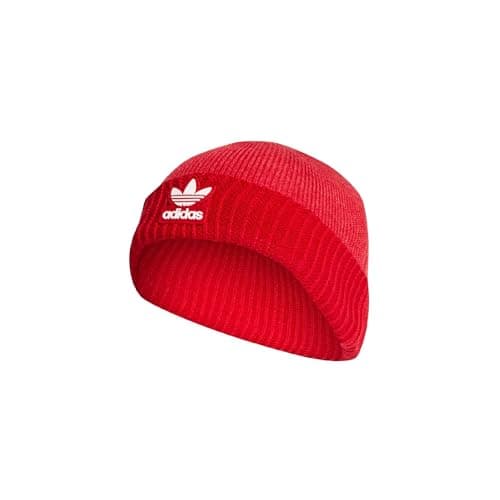 Image of adidas Adicolor Cuff Knit Beanie - Red, Red, One Size, Red, One size