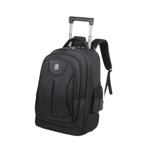 Image of Zanthicia Wheeled Laptop Backpack with Multiple Pockets Keeps Items Organized and Easy to Access for Every Trip Trolley Backpack with Wheels Double Shoulder Bag, Black, 50x34x22cm
