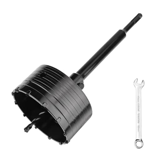 Image of hsawbit 100mm Concrete Hole Cutter Core Drill Bit with 220mm SDS Plus Shank Connecting Rod, Masonry Hole Saw Tungsten Carbide Teeth for Concrete Cement Brick Wall Stone