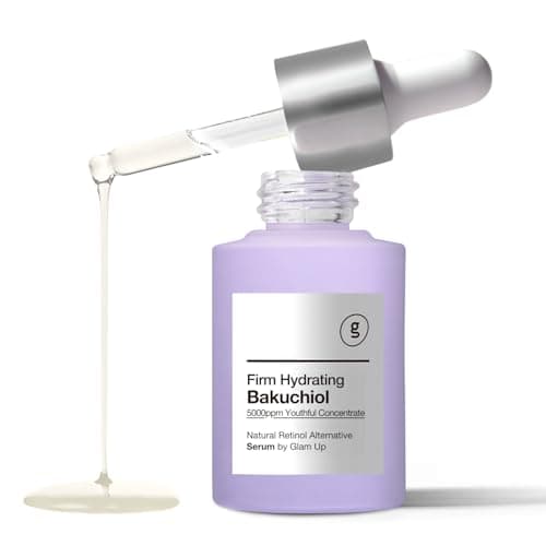 Image of Glam Up Bakuchiol Serum & Hyaluronic Acid - Anti-Aging Retinol Alternative Serum, Blur Fine Lines, Anti-Wrinkles, Pore shrink and Soothing Pimples, Hydrate Facial Skin, Cruelty-Free 30ml (1.01 Fl Oz)
