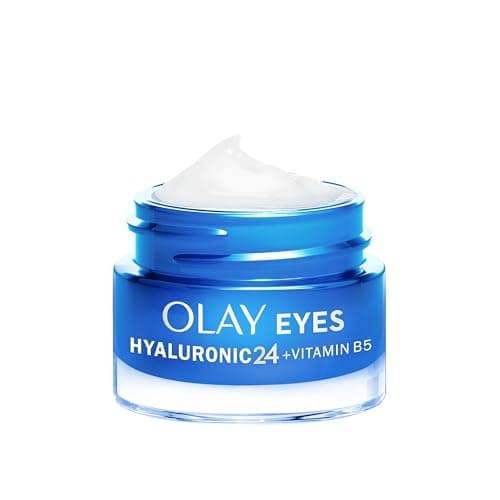 Image of Olay Hyaluronic Acid Eye Cream, Skincare With Niacinamide 99% Purity And Vitamin B5 (Panthenol). Hydrating Skin Care with 3 Actions: Plumps, Smooths, Hydrates. Non Greasy, Non Sticky, 15ml