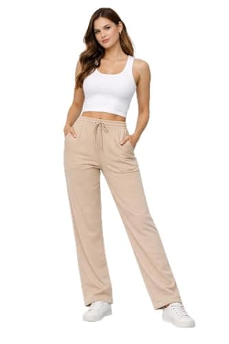 Image of True Face Womens Fleece Jogging Bottoms Open Hem Elasticated Joggers Gym Pants Trousers Nude 8