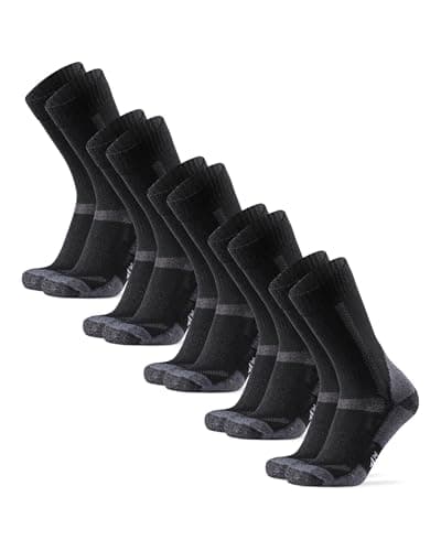Image of DANISH ENDURANCE Hiking Socks, Breathable Merino Wool Walking Socks, for Men & Women, Unisex, 3 & 5-Pack Black/Grey 6-8