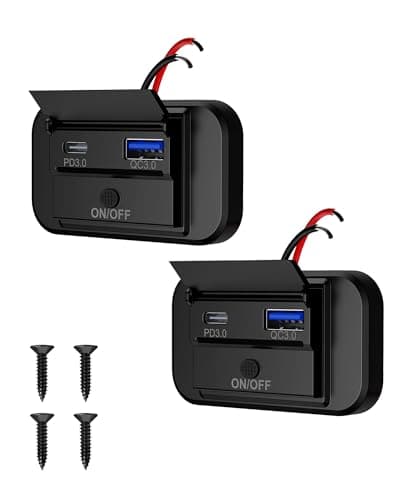 Image of USB C Socket for Camper 12V, Sanicata Dual USB Car Charger with ON/OFF Switch, PD and QC3.0 12V Panel Charging Socket Adapter for Caravan, Car, Truck, Golf Cart