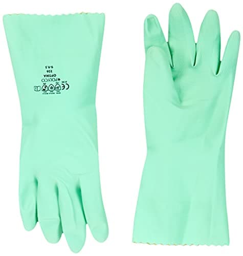 Image of Polyco 326 Optima Chemical Resistant Flock Lined Gloves, Single Pair, Size 9/Large, Green