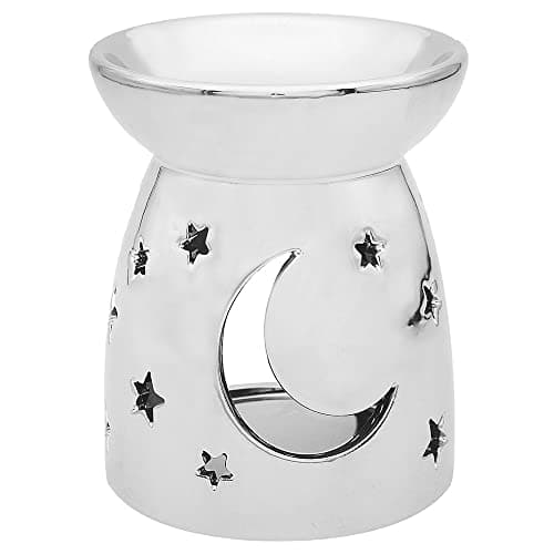 Image of The Leonardo Collection LP48041 Wax/Oil Warmer | Silver Moon &S tars | 1 Piece-11x11x14 cm Accessory