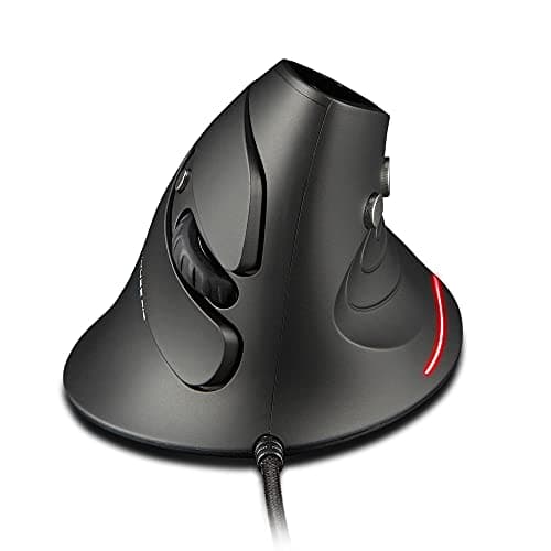 Image of zelotes Wired Vertical Mouse,3200DPI,6 Buttons,Removable Wrist Rest,Ergonomic Design,LED Illumination,USB Optical Mouse for Laptop,PC,Mac,Black