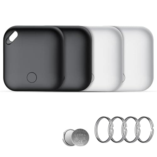 Image of Air Tracker Tag, 4 Pack Bluetooth Tracker Tag, Compatible with Apple Find My (iOS Only). Key, Luggage, Suitcase and More Item Finder, IP67 Waterproof, Replaceable Battery, Worldwide Tracking