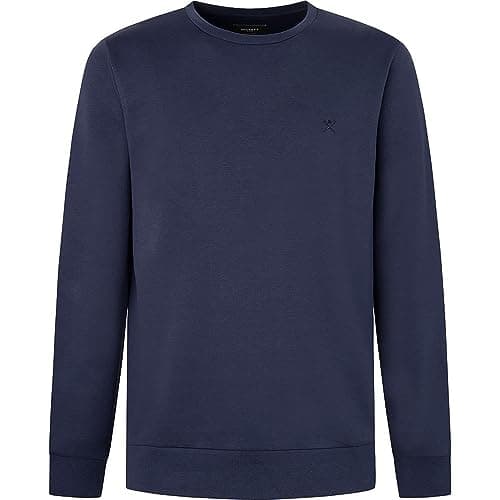 Image of Hackett London Men's DOUBLE KNIT CREW, Blue (Navy), XL