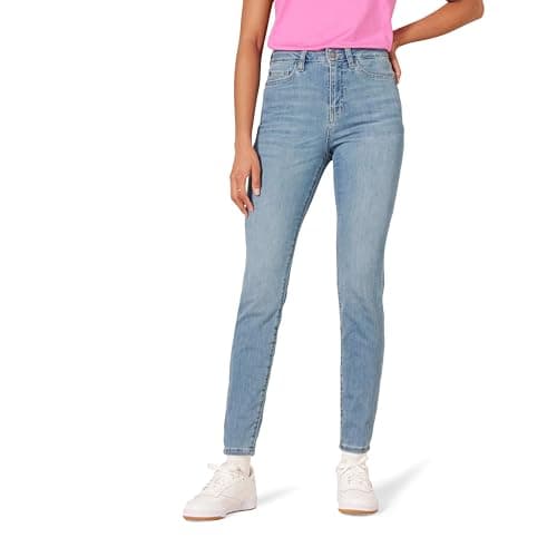 Image of Amazon Essentials Women's High-Rise Skinny Jeans - Discontinued Colours, Light Wash, 12 Short