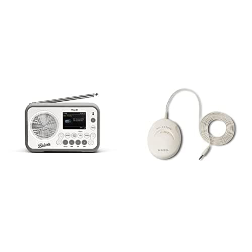 Image of Roberts Play20 DAB Radio & Roberts Radio PT9918 Pillow Talk Speaker, white/cream
