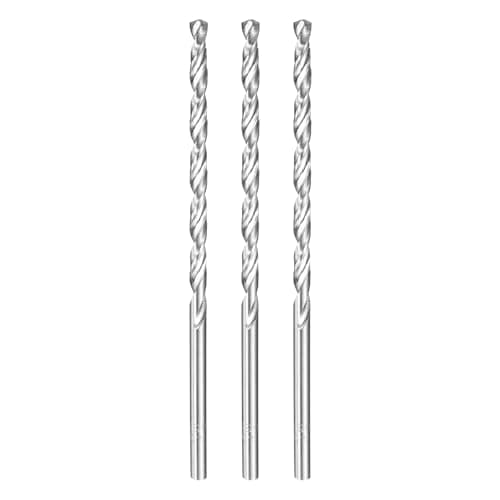 Image of sourcing map 3pcs Twist Drill Bit 4.5mm Dia 125mm (4.92") Extra Long High-Speed Steel Spiral Jobber Drill Bits Fully Ground Drilling Tools for Wood Plastic Aluminum Thin Metal Sheet