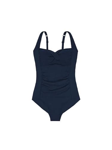Image of DORINA Fiji Light Padded Shaping Swimsuit, Wireless, Medium Control, Tummy Shaping, Twisted Detail, Adjustable Straps, Ink