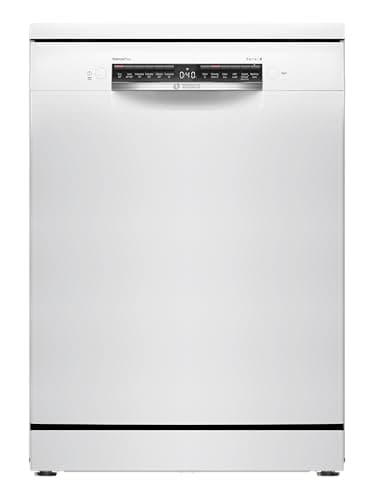 Image of Bosch SMS4EMW06G Series 4, Freestanding Dishwasher 60cm, Home Connect, ExtraDry, Remarkably quiet, Glass Care, Rackmatic Adjustable Basket, Smart Start, ExtraShine Option, AquaStop, White