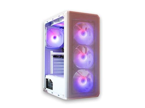 Image of ASC TECHNOLOGY Gaming PC Tower, i7-3770 3.90GHz, 16GB RAM, RTX 3050 6GB, 256GB SSD + 1TB HDD, 500W 80+ PSU, White 6 Fan RGB Case, WiFi, Windows 11 – High Performance Gaming Setup
