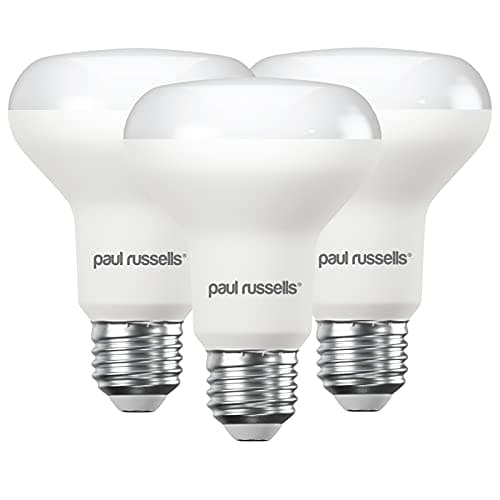 Image of paul russells E27 Spotlight 10W LED Reflector R80 Light Edison Screw, 60w Equivalent Bulb, 940 Lumen, 4000K Cool White, Frosted 120° Beam Angle ES Energy Saving Non-Dimmable Lightbulbs, 3 Pack