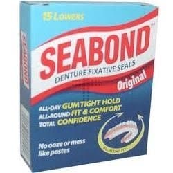 Image of THREE PACKS of Seabond Denture Fixative Lowers by Seabond