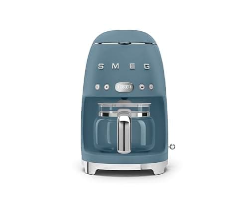 Image of Smeg DCF02SBMUK Retro 50s Style 1.4L Drip Coffee Machine, Auto Start, Keep Warm Function, Storm Blue