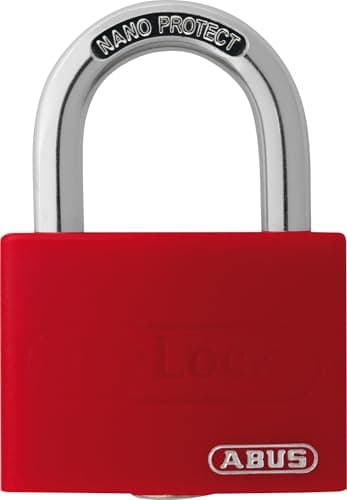 Image of ABUS Padlock T65AL/40 myLOCK - Individually writable - Locker Lock - Solid Aluminium Lock Body - ABUS Security Level 5 - red