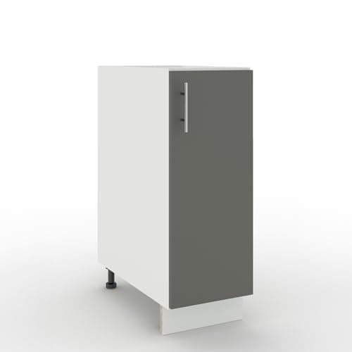 Image of JD Greta Adjustable Kitchen Base Unit - 300mm - Base Cabinet with Door (No Worktop) - Grey Matt