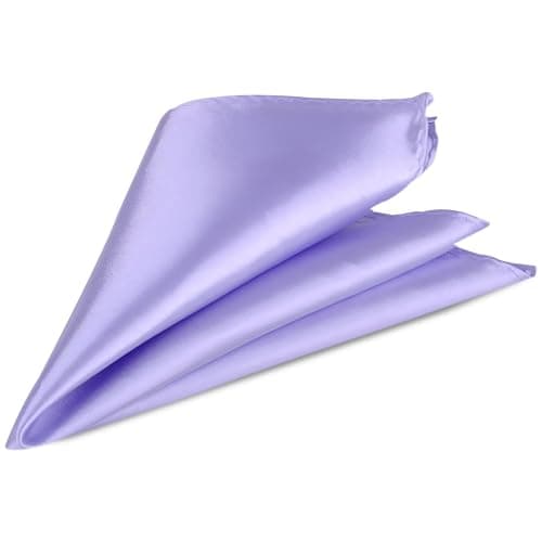 Image of Trimming Shop Men’s Satin Pocket Square Handkerchief Suit Hanky for Wedding, Groom, Prom, Party Unisex Plain Formal Wear Fashion Pocket Square, Soft Satin Dress Hanky (23cm, Light Purple)