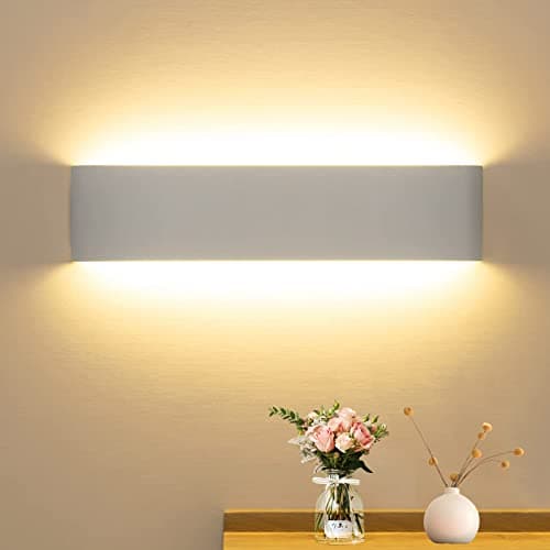 Image of CANMEIJIA LED Wall Lights Indoor 41CM, 16W Wall Lamp 3000K Warm Light Up and Down Wall Lights Aluminum Modern Style for Bedroom Bathroom Living Room Hallway Kitchen Corridor Stairs Office (White)