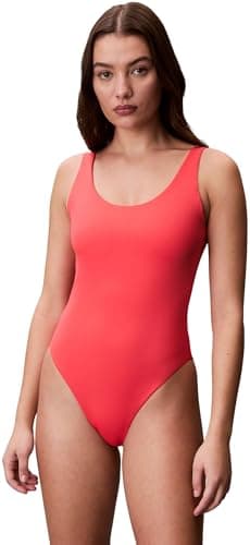 Image of Calvin Klein Women Scoop Back One Piece LV00Q61205 Swimsuits, Pink (Punch Pink), M