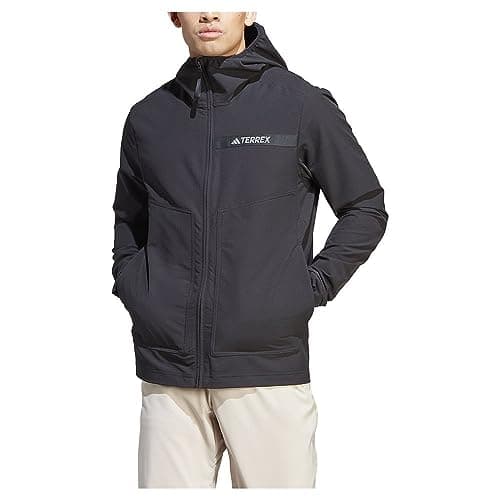Image of adidas Mt Softshel HZ4425 Men's Outdoor Jacket Black, Black and silver, M