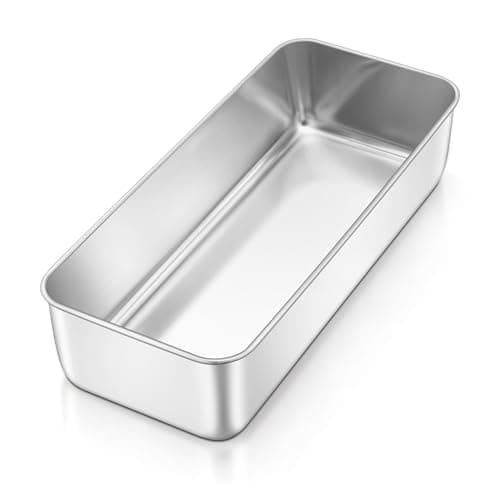 Image of Joyfair Loaf Tin, Stainless Steel 3lb Bread Loaf Pan, Large Baking Roasting Mould for Banana Bread/Cake/Lasagna/Brownies, Non Toxic & Rust Resistant, Oven & Dishwasher Safe, 31 x 13 x 7.5 cm