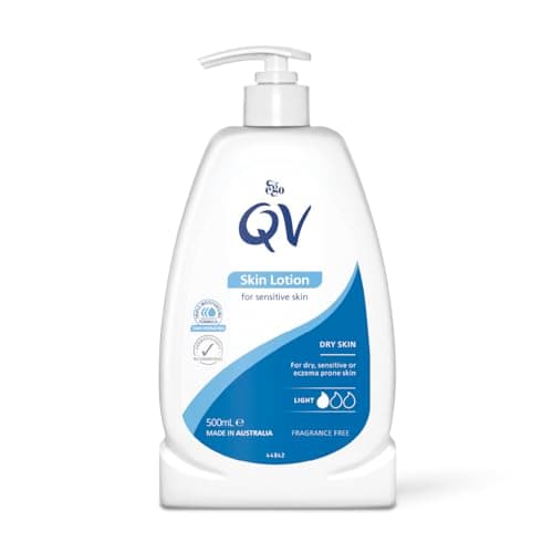 Image of QV Skin Lotion 500ml, 24 Hour Moisturisation Light Body Lotion, PH Balanced, Suitable for Eczema and Dry Skin Conditions