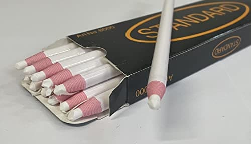 Image of Church Products UK Wax China Marker Pencils Pack Of 12 Chinagraph Standard Wrapped Box Fabric Webbing Glass Metal Plastic Materials (White)