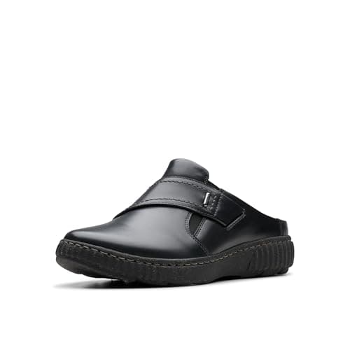 Image of Clarks Women's Caroline Bay Mule, Black Leather, 8 UK